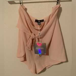 bubble crepe tie front shorts brand new.